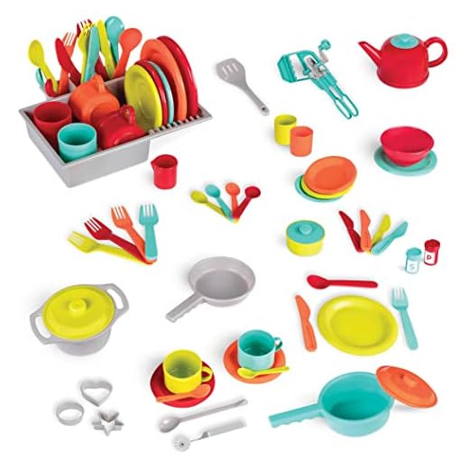 Battat - Deluxe Kitchen - Pretend Play Accessory Toy Set (71 Pieces Including Pots & Pans)