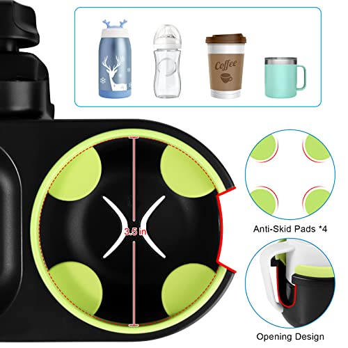 Image of Accmor Stroller Cup Holder with Tray, Universal Cup Holder Tray for Uppababy Nuna Doona Strollers, Bottle Drinks Holder for Stroller, Wheelchair, Walker