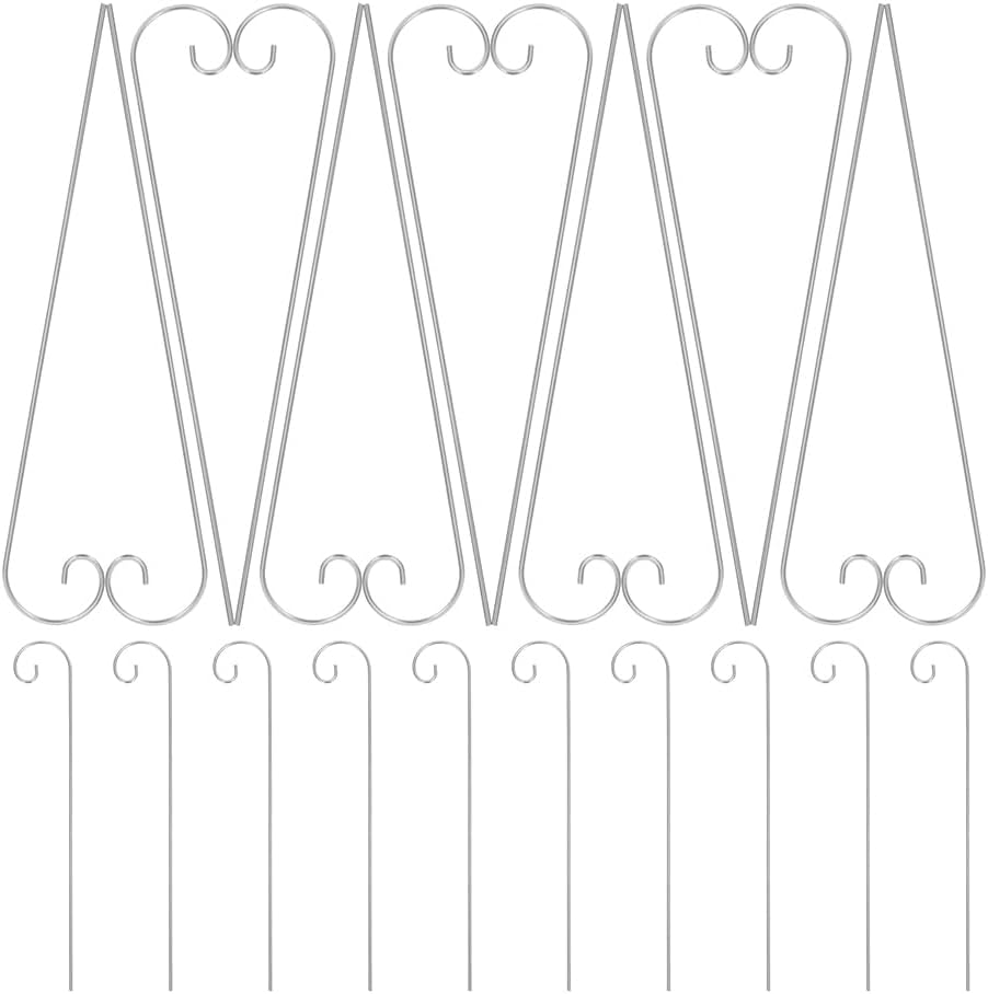 Toddmomy Shepherd Hooks for Outdoor 11.81In Tall Garden Plant Label Hooks Metal Stakes for Hanging Lanterns Signs and Floral Picks