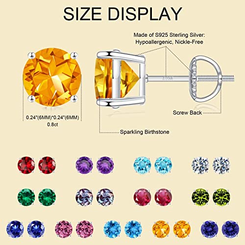 November Birthstone Jewelry Earrings For Women, Sterling Sliver Screw Back Earrings Yellow Citrine Earrings Unique Birthday Christmas Gifts For Teen Girl Women Mom Grandma Sister Wife Friends Daughter #TOP4
