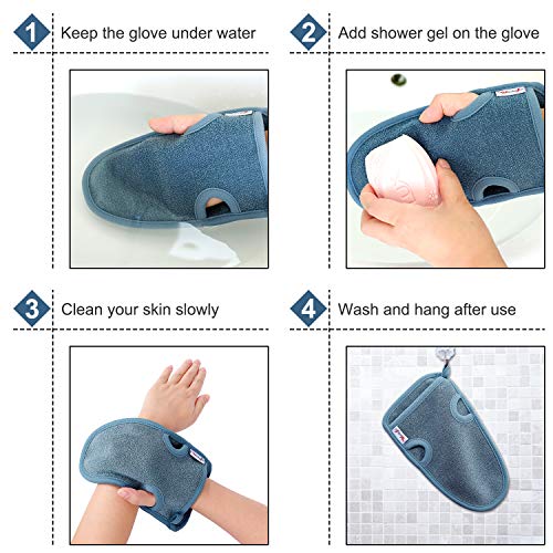 Bambus Peelinghandschuh Set für die Dusche – 2 Stück