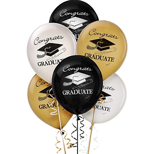 Amscan Party Favor Graduation Latex Balloons, 15 Ct. | 12