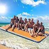 ★ COLOR CÓMODO: la alfombra de juego de plataforma flotante inflable es de color marrón, la plataforma de natación flotante no solo es adecuada para que usted y sus amigos jueguen en el agua, fiestas, yoga, tomar el sol y relajarse, sino que también se puede usar como una plataforma resistente para maniobrar y lavar el exterior de su barco, convirtiéndolo en un gran éxito en verano.