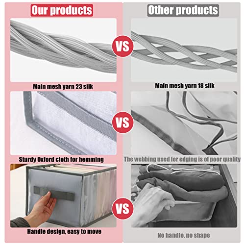 Duyoku Drawer Organizers For Clothing - 9 Grids Closet Organizer, 2Pcs Wardrobe Clothes Organizer, Closet Organizers And Storage - For T-Shirt,Legging,Skirts,Kid Clothes (Grey) #TOP4