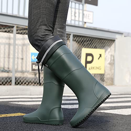 Rain Boots For Men And Women Waterproof Rubber Boots Mens Rain Boot Garden Boots Comfort Lightweight Mid Calf Rainboots Rain Shoes Adjustable Durable Outdoor Work Boots Muck Mud Fishing Boot #TOP5