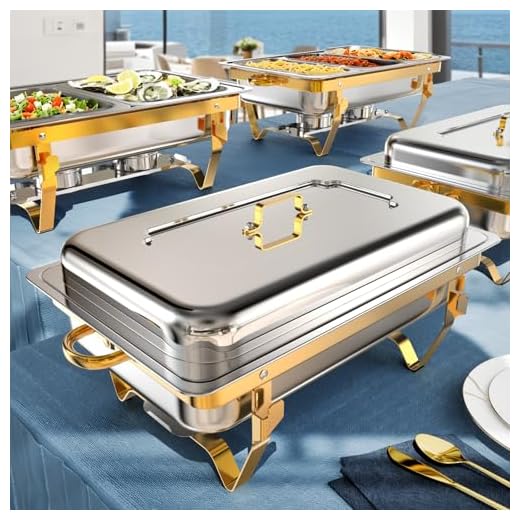Amhier 9Qt 4 Pack [Multiple Food Pans Combo] Chafing Dishes for Buffet | High Grade [Durable and Hard] Chafing Dish for Parties, Events & Weddings, Indoors & Outdoors