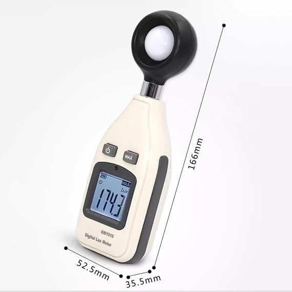 Handheld Digital Display Light Meter, LED Backlight Illuminance Measurer, with LCD Screen, 0-200,000 Lux; 0-185.87 FC Wide Range, for Measuring Light/Brightness