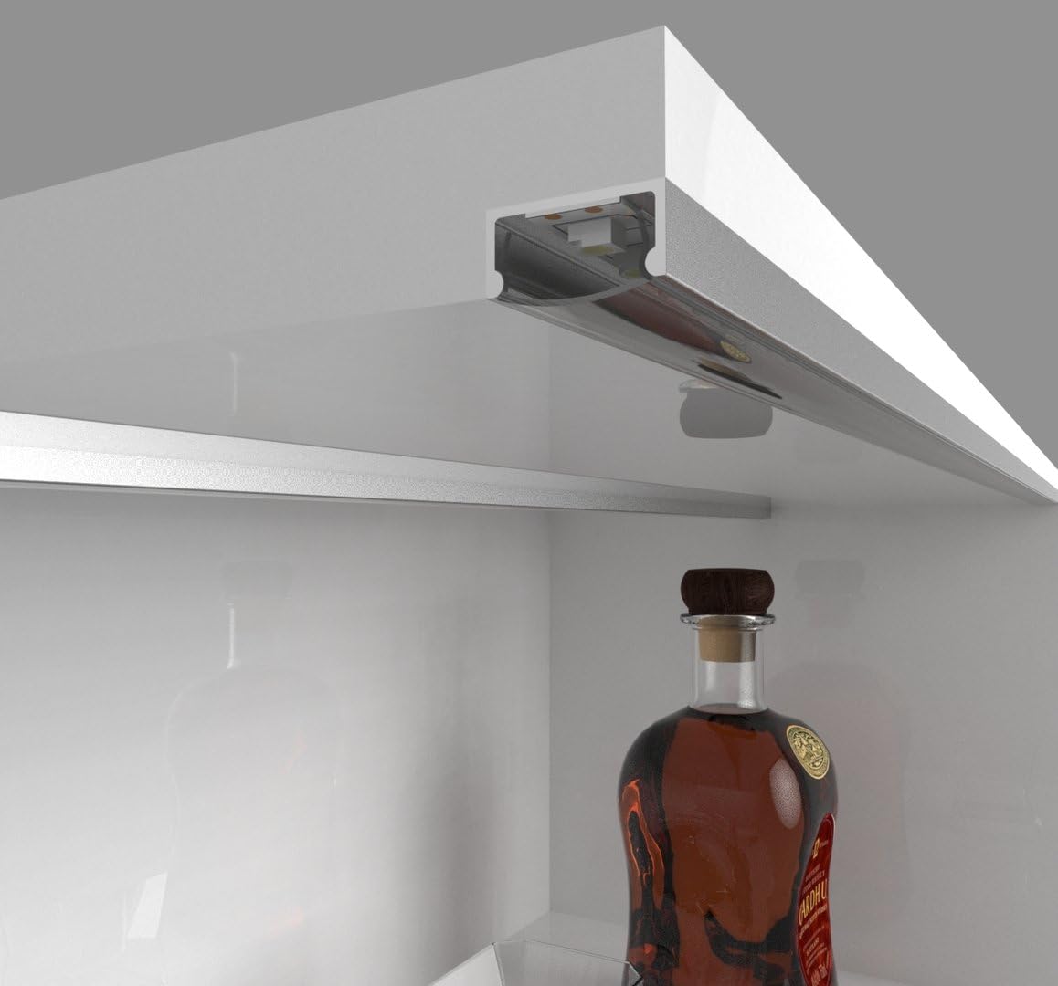 SET: LED Profil, 200cm Profil LED für LED Streifen, aluminium led profil + Abdeckung LT4 (Milchig)