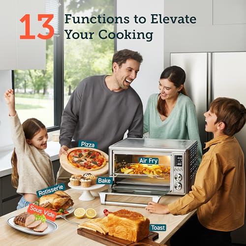 COSORI Air Fryer Toaster Oven Combo 13-in-1, 32Qt APP & Voice Control Convection Oven Countertop, Bake, Broil, Roast, Dehydrate, Sous Vide, 134 Recipes & 4 Accessories, Silver, Stainless Steel by Cosori - Image 2