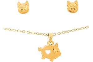 Set Pig Necklace and Earrings: A Keeper for Piglet Lovers