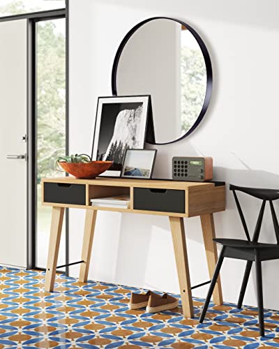 Andy Star Round Wall Mirror For Bathroom, 30 Inch Black Circle Mirror Modern Premium Stainless Steel Metal Frame Wall Mounted For Bathroom, Entryway, Vanity, Living Room, Bedroom #TOP6