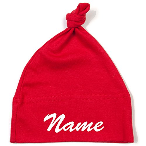 Preisvergleich Produktbild Schnoschi Babymütze in rot mit Namen hochwertig Bestickt / gestickt