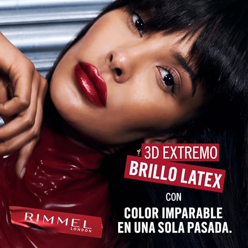 Rimmel Thrill Seeker Lip Latex, 350 Spicy, Rouge à lèvres liquide, Couleur intense, acide hyaluronique, Encre à lèvres, Hydratation, Acide hyaluronique, Vitamine E, Aloe vera, 6 ml (0,2 oz).
