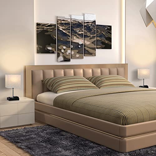 Caduke Set Of 2 Bedside Lamps With Bulbs, Table Lamp With Usb Port And Type C Port Modern Nightstand Lamp With 2 Phone Stands Desk Lamp With Ac Outlet And Linen Shade For Living Room Kids Room #TOP2