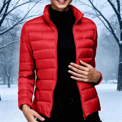 fartey Lightweight Puffer Jacket Women Warm Winter Padded Coat with Pockets - image 2