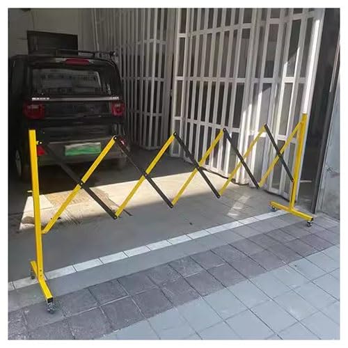 Barrière de sécurité rétractable en métal jaune 250 cm pour accès chantier