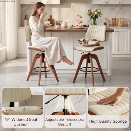 Image of Counter Height Stools set Of 4, Adjustable Mid Century Kitchen Bar Stools