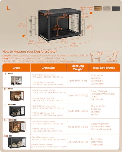 image for Feandrea Dog Crate Furniture, 38.6