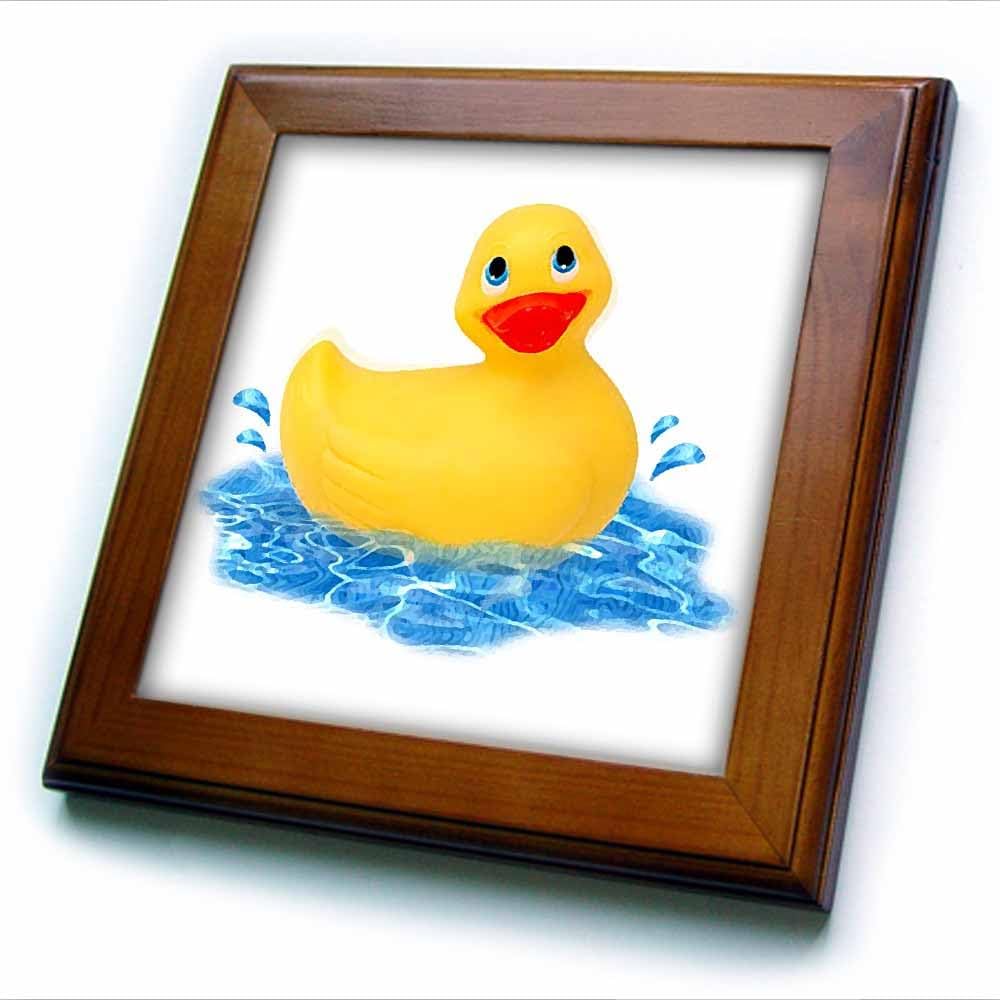 3dRose ft_4366_1 Rubber Duck Framed Tile, 8 by 8-Inch