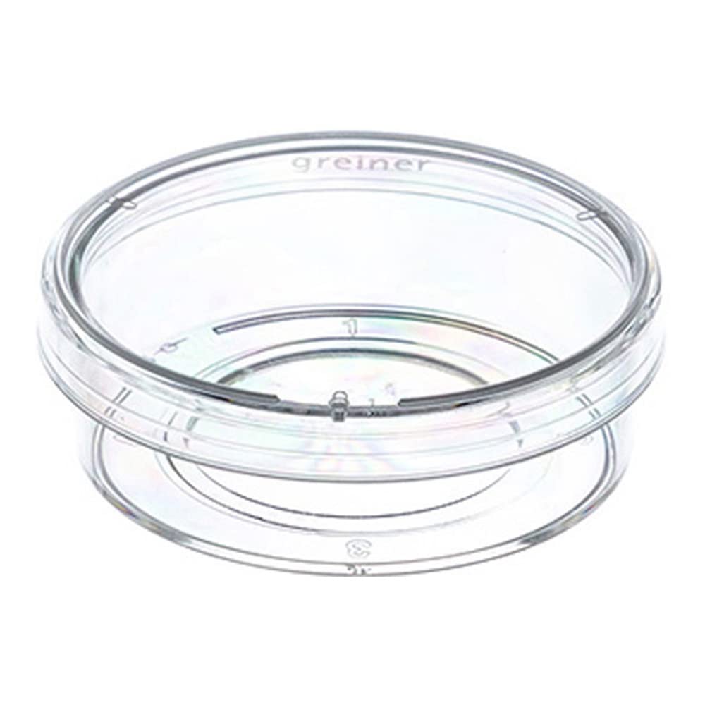 627861 CELLview Cell Culture Dish, Glass Bottom, Non-Treated, 1 Compartment, Sterile, 35 mm Diameter, 10 mm Height, Polystyrene (Pack of 40)