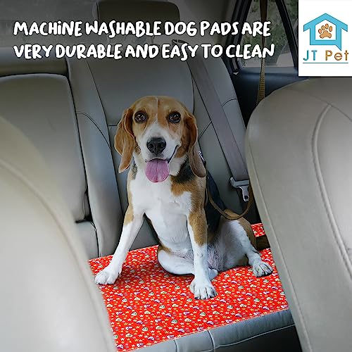Image of Guinea Pig Cage Liner - Pack of 4 Washable Pee Pads for Dogs, Smooth Fleece Guinea Pig Bedding for Cage & Crates, Reusable & Waterproof Puppy Pee Pads - 47x24 Inches, Red Blue Piggies