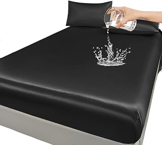 GBYUHAIJUN Protector Colchon Impermeable,Cubre Colchon Sábana Ajustable Impermeable con Banda elástica, Color Negro, Dorado y Blanco, Antideslizante, Ajustable.(White,2pillowcase 50x75cm)