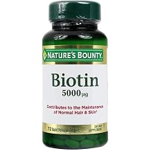 Nature's Bounty Biotin 5000mcg, 72 Tablet, Sa&ccedil;, Cilt ve Tırnak Sağlığı Desteği, Vitamin Takviyesi