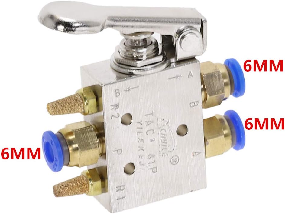 Air Valve, Mechanical Toggle Switch, TAC2-41P Exhaust Valves 2 Position 5 Way 1/8" Spring Return Lever Pneumatic Switchs Fittings