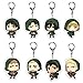 Anime Attack on Titan Levi Ackerman Eren Jaeger Pendentif Porte-clés Attack on Titan Acrylique Porte-clés 8 pcs