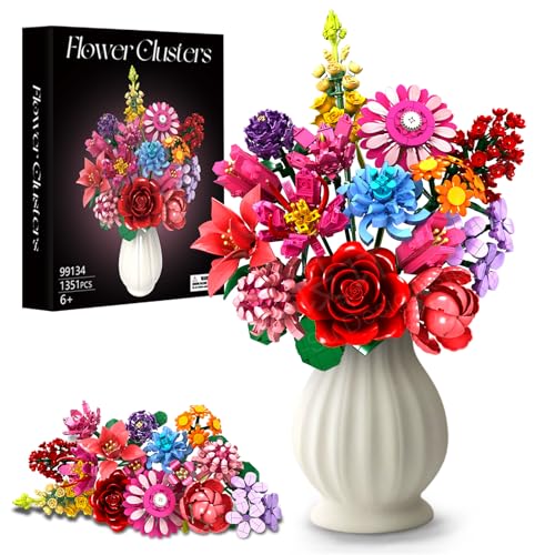 Lot de 1351 blocs de construction floraux intemporels avec 14