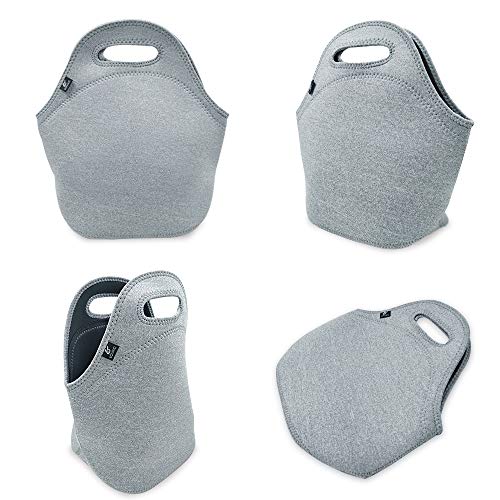 Neoprene Lunch Bag,Lovac Thick Insulated - Durable & Waterproof Lunch Tote With Zipper For Outdoor Travel Work School (Cool Gray) #TOP4