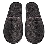 Arus Men's Turkish Terry Cotton Cloth Spa Slippers, One Size Fits Most, Charcoal with Black Sole