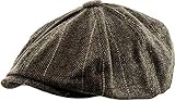 KBW-310 BRN L/XL Ascot Ivy Button Newsboy Hat Applejack Wool Blend Hat