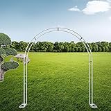 Metall Gartenbogen für Rosen Schmiedeeisen Rankhilfe für Kletterpflanzen Selbsttragend Blumenbogen Dekorativer weißer Gartenbogen Perfekt für Rosenreben und Gartendekor (Größe:W120)