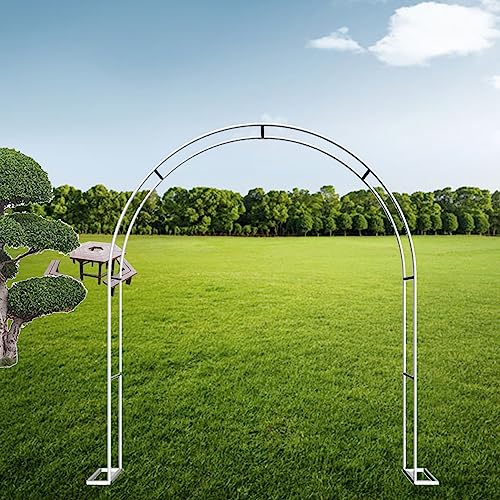 Metall Gartenbogen für Rosen Schmiedeeisen Rankhilfe für Kletterpflanzen Selbsttragend Blumenbogen Dekorativer weißer Gartenbogen Perfekt für Rosenreben und Gartendekor (Größe:W120)