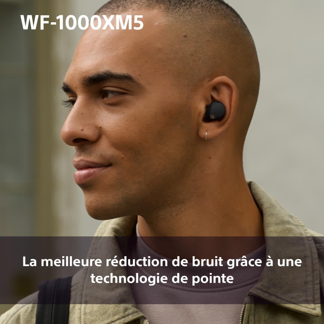 Sony WF-1000XM5 écouteurs sans Fil à réduction de Bruit, Bluetooth, Intra-Auriculaires avec Micro, 36 Heures d'autonomie, Charge Rapide, IPX4, Compatible iOS et Android - Noir