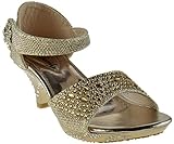 Lucita Jan 14Km Little Girls Rhinestone Heel Platform Dress Sandals