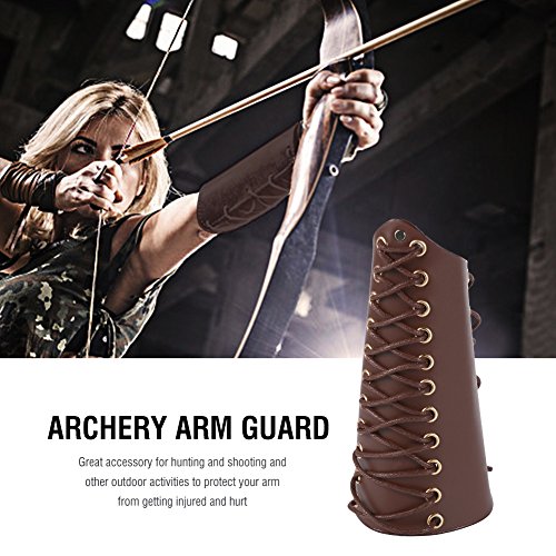 Arm Gurad, Archery Arm Guard Bracer Hunting Shooting Lace-Up Leather Armguard(Brown) #TOP1