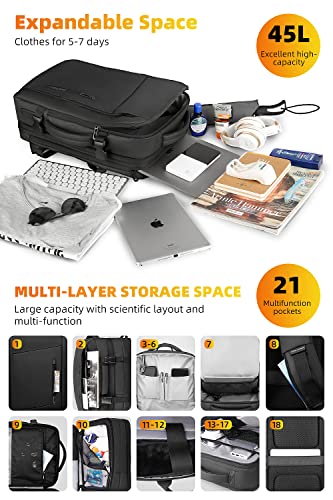 MARK RYDEN Travel Backpack for Men, 38L Flight Approved Carry on Backpack, 17.3 Inch Laptop Backpack with USB Charging Port, Waterproof Business Backpack2