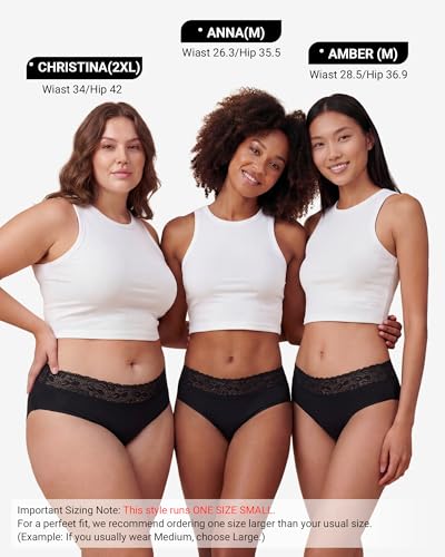 Cevapro Seamless Underwear for Women, Soft Breathable Lace Briefs, Invisible Laser Cut Panties for Women Daily Wear 5 Pack (US, Alpha, Large, Regular, Regular, Black 5) — view 2