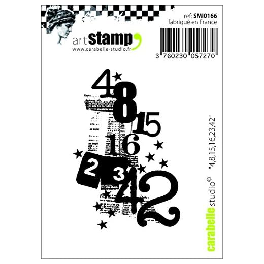 Carabelle Studio Cling stämpel mini 4,8,15,16,23,42, gummi, vit/transparent, 5 x 6 x 0,5 cm