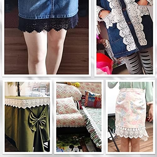 xingmo 4.5 Yards Lace Edge Trim Ribbon 10 cm Wide Embroidered Lace Trim Lace Edge Trim Floral Lace Ribbon (White)