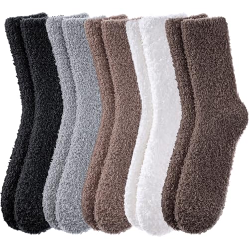 Image of MQELONG Womens Super Soft Fuzzy Cozy Home Sleeping Socks Microfiber Winter Warm Slipper Socks