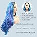 AFBeauty Lace Front Wig Highlight Blue Purple Colorful Wavy Ombre Wigs for Women Lace Frontal Pink Green Wig Synthetic Heat Resistant Natural Loose Wave Glueless Lace Wigs 24 Inch Daily Party Cosplay
