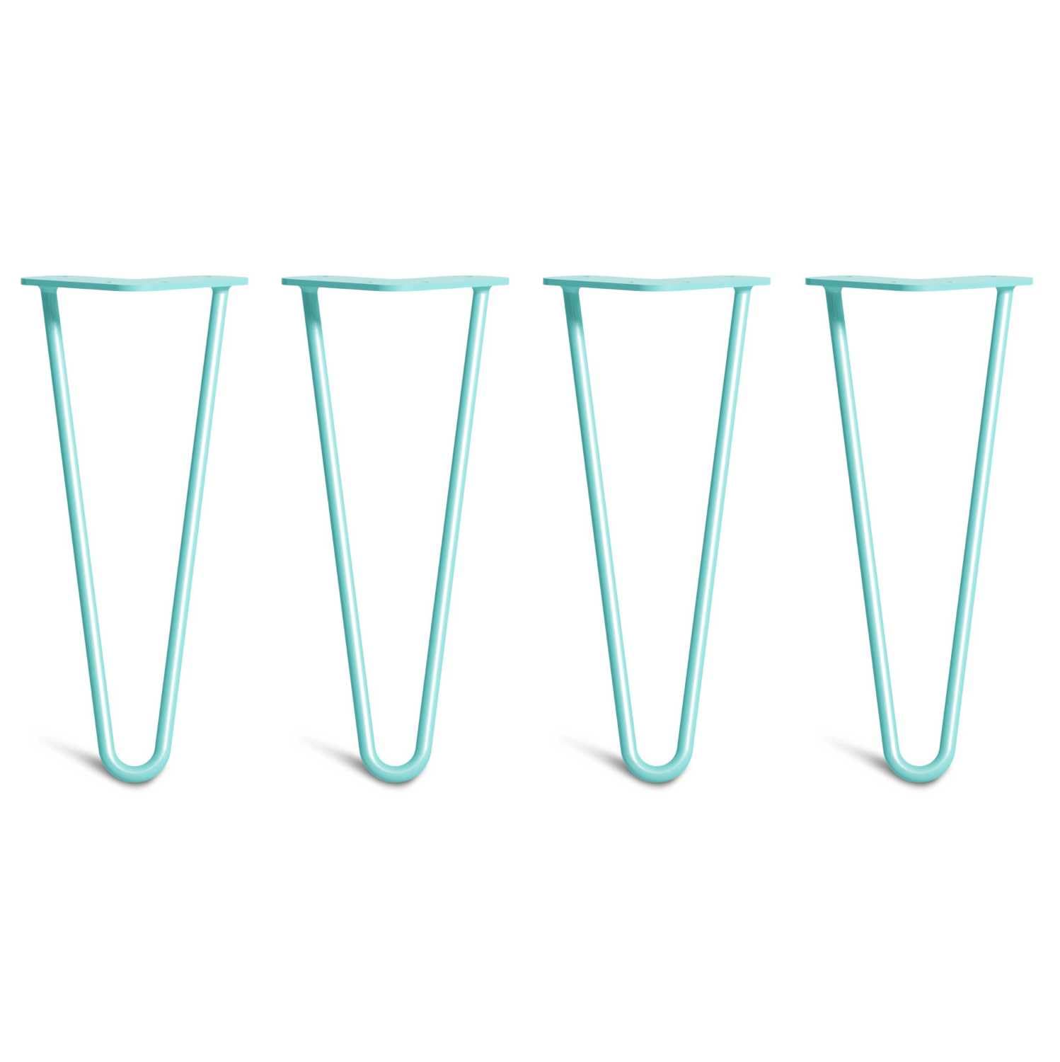 [HLC] 4 x Hairpin Table Legs – Superior Double Weld Steel Construction With Screws, Build Guide & Protector Feet Worth £8 Included! – 10mm Steel [12"/30cm,Duck Egg]