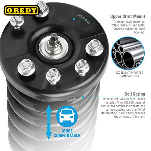 Oredy Pair Front Complete Struts & Coil Spring Compatible With 2008 2009 2010 2011 2012 Honda Accord (L4 2.4L) - 172562 #TOP1