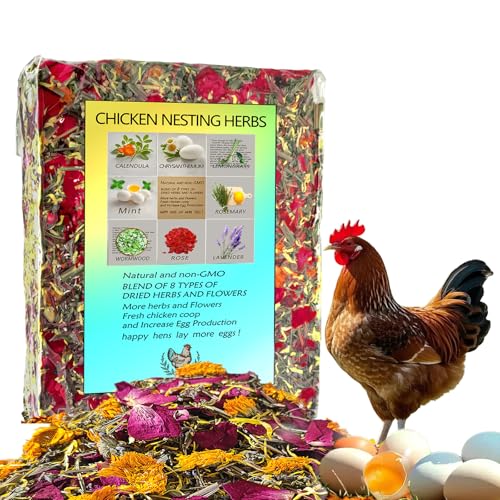 42oz Premium Chicken Nesting Herbs Calms Hens Boosts Egg Laying Natural Floral Scent Freshens Coop Nesting Herbs for Chicken Coop & Nest Box Bedding Must-Have for Backyard Chicken Keepers