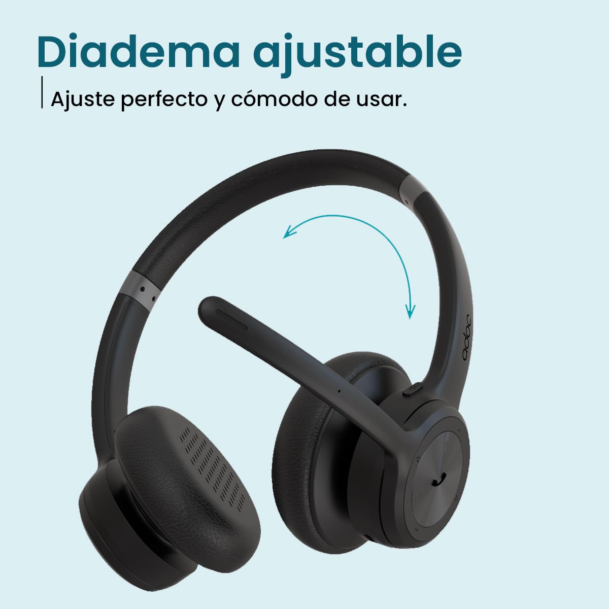 ADOC BT02 PRO Auriculares Bluetooth Biaurales con Micrófono Giro 270 Grados, Cancelación de Ruido, 45h de autonomía, Diadema Ajustable, Tecla multifunción, Compatible con Smartphones, Ordenadores, etc