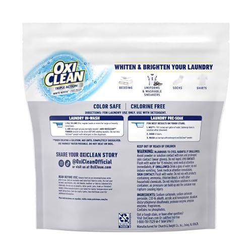 image for OxiClean Triple Action White Revive Laundry Whitener and Stain Remover