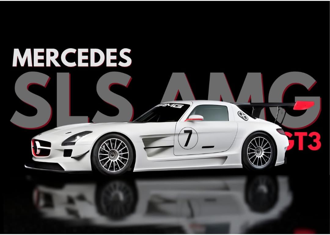 Funk You Store Mercedes SLS AMG | Super Car Poster A3 Size (42 x 30 cm) | Unframed Borderless Matt Laminated Car Poster | For Home, Bedroom, Living room decoration